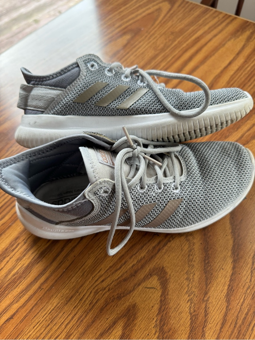 adidas Light Grey Knit Running Shoes